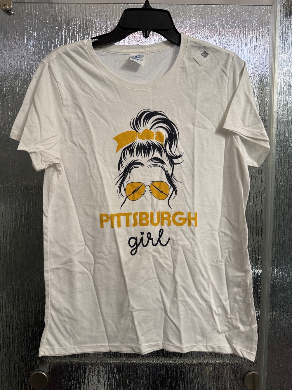 Pittsburgh Girl Graphic Tee - White with Yellow and Black